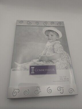 Connoisseur Silver Swirl Metal Picture Frame 5x7 Vertical Tabletop Only